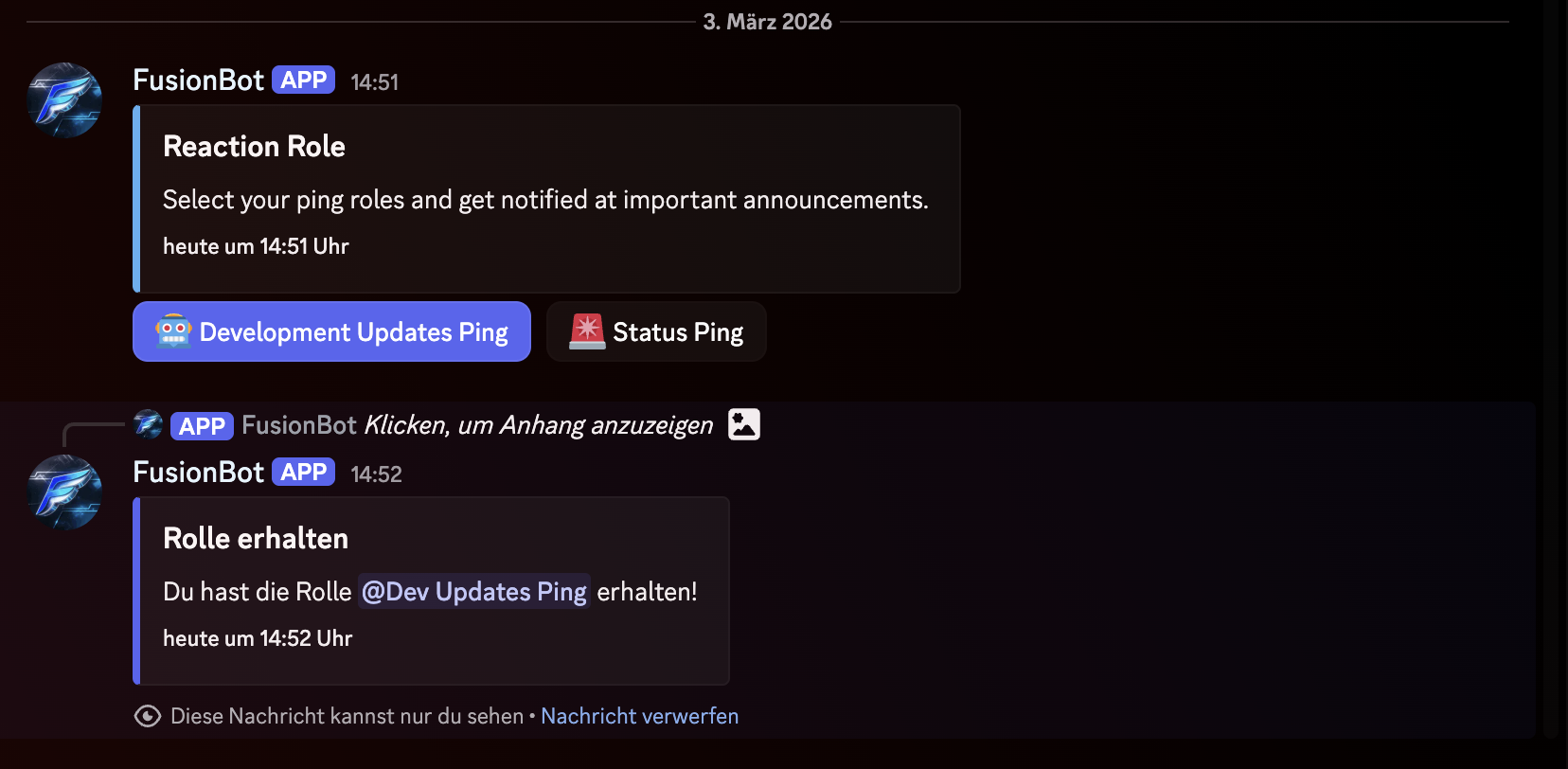 Reaction Roles Screenshot