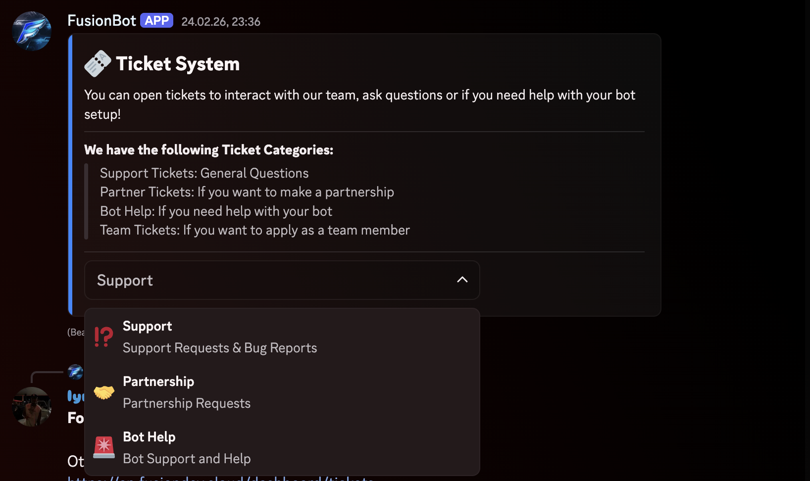 Ticket System Screenshot